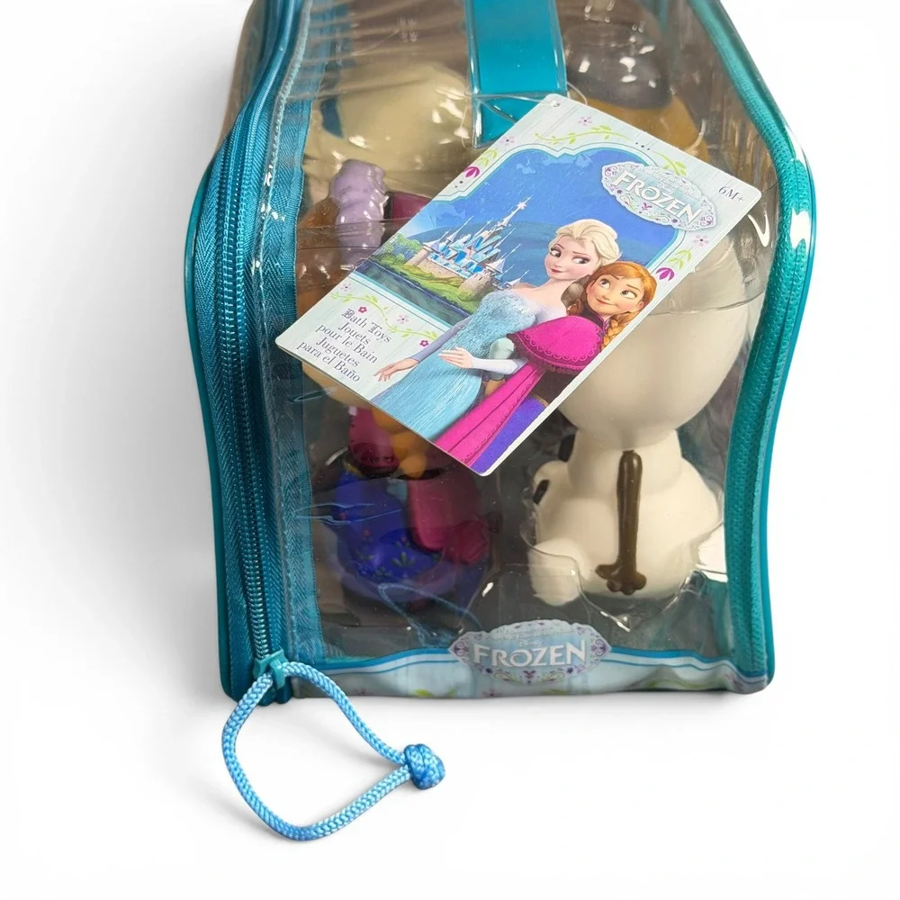 Disney Frozen Bath Toy Set Elsa Anna Olaf Sven Kristoff 5 Piece Case